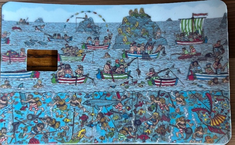 Where’s Waldo Fishing Credit Debit Card Skin Cover Sticker Chip Funny Decal