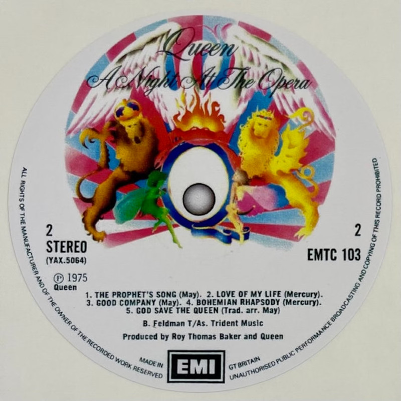 QUEEN A Night At The Opera Sticker *NEW* Measures 4″ Round