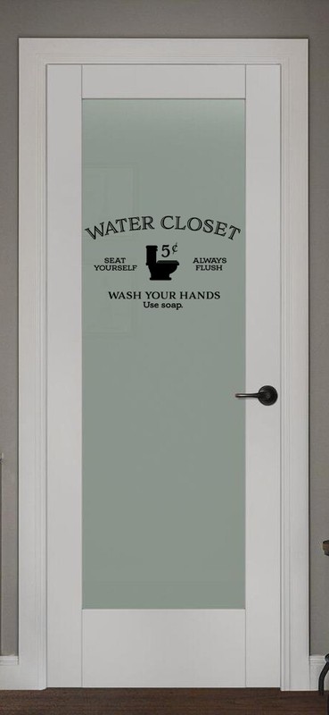 WATER CLOSET SEAT YOURSELF VINYL WALL DECAL BATHROOM SIGN WALL STICKER LETTERING