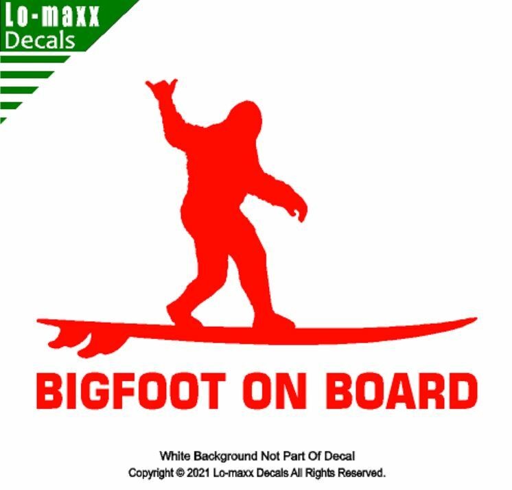 Bigfoot On Board Hang Loose Shaka Surfer Superior Quality Die Cut Vinyl Decal gallery