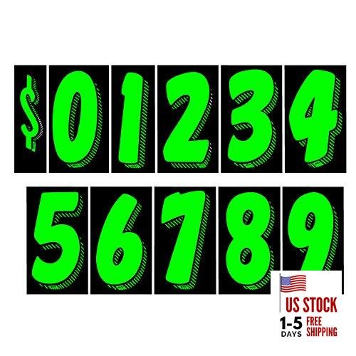 EZ Line Vinyl Decals for Cars Chartreuse Large Number Stickers 11 Dozen