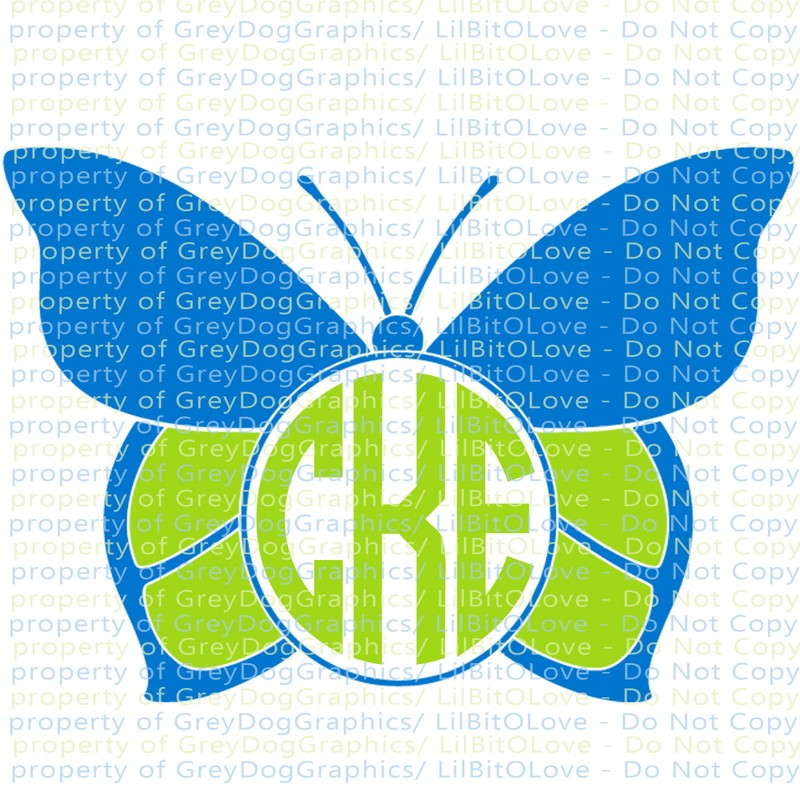 Custom Butterfly Monogram Vinyl Decal 2 Color Your Initials Personalized Sticker