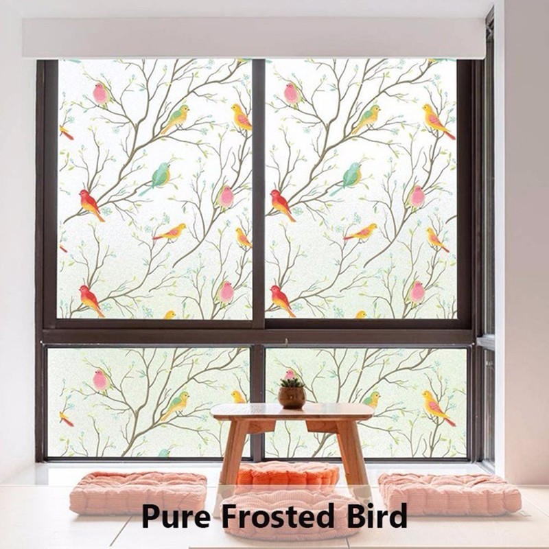 Privacy Casement Film Sticker NonAdhesive Frosted Bird Film for Home Decoration gallery