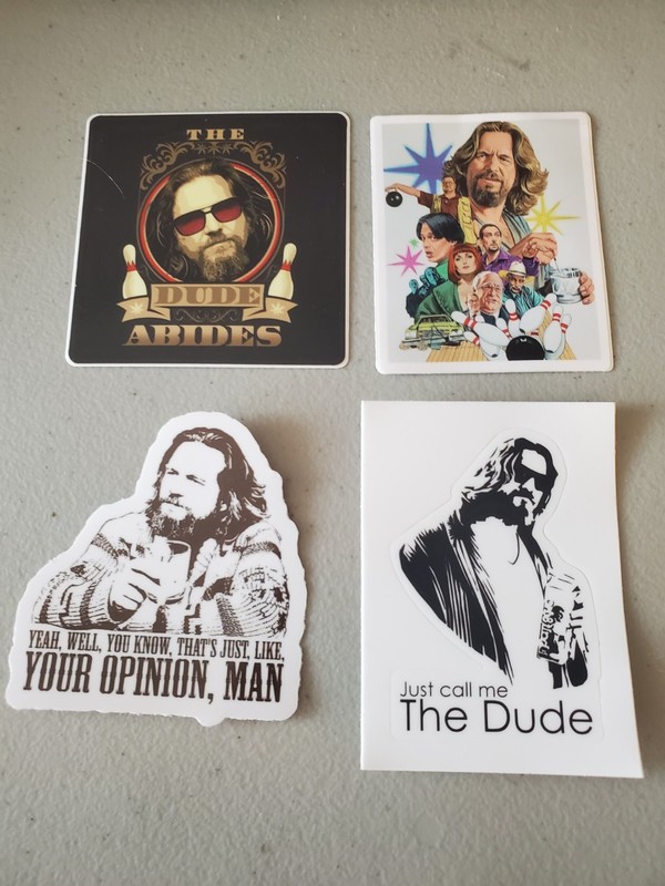 Big Lebowski STICKERS (4) VARIETY PACK 5-year Warranty