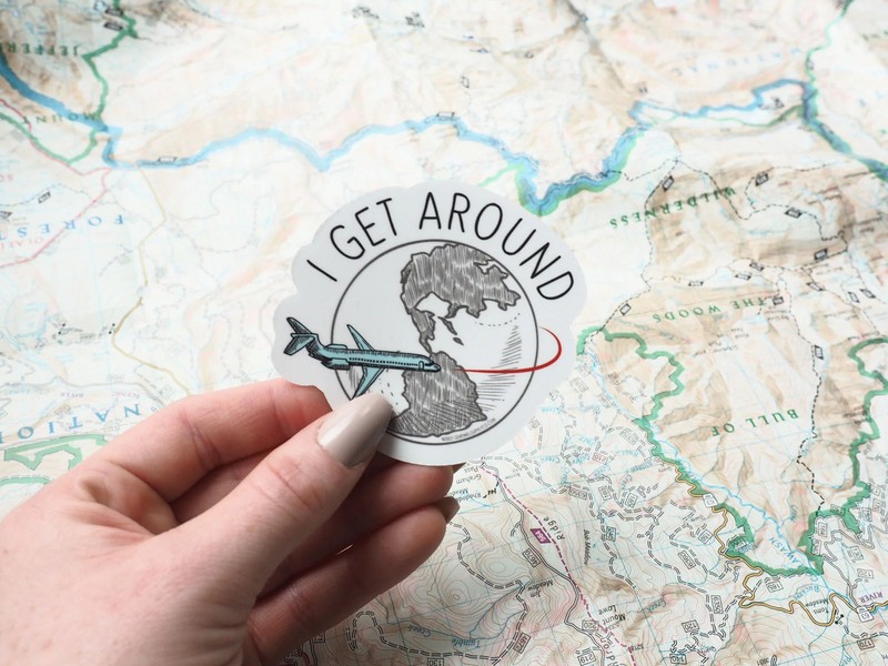 I Get Around Travel Sticker gallery