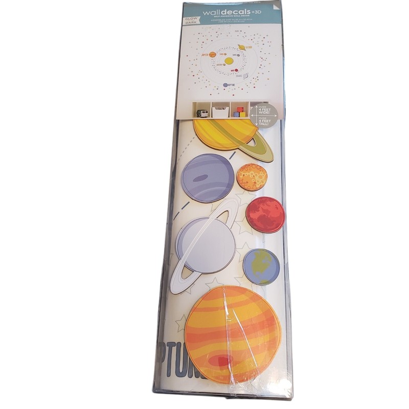 3D Glow in The Dark Solar System Wall Decals Wall Stickers Planet Ceiling 4x4 ft gallery