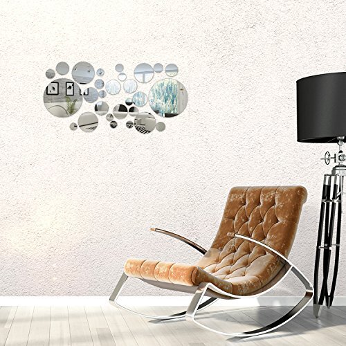32 Pcs Acrylic Circle Mirror Wall Decor Stickers DIY Home Bedroom Decoration gallery