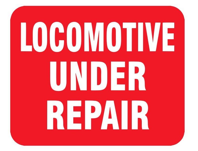 Locomotive Under Repair Railroad Railway Train Sticker Decal R7361