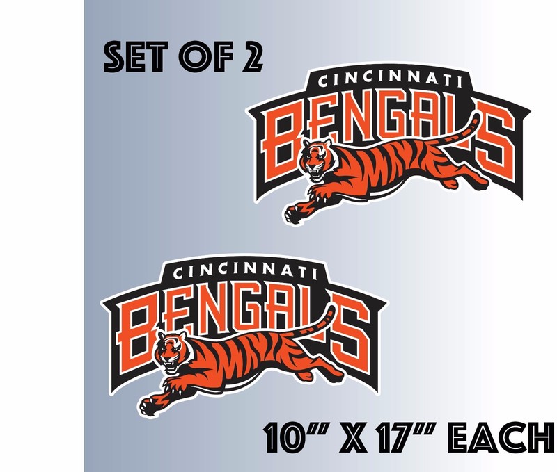 Cincinnati Bengals Vinyl Sticker Decal Cornhole Set of 2 (10″x17″)