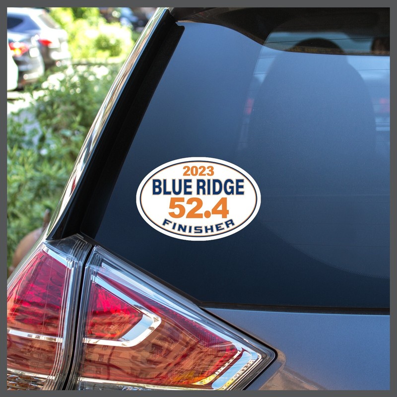 Blue Ridge UltraMarathon 52.4 Finisher CUSTOM YEAR Removable Decal or Car Magnet
