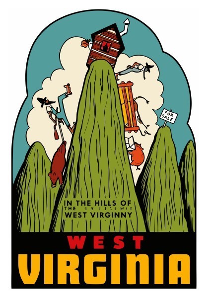 West Virginia Vintage Style Sticker Decal R8564