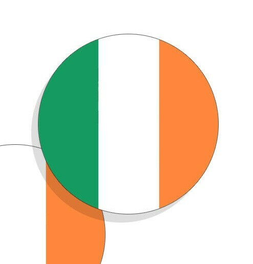 Ireland Flag Stickers Flag Decals Vinyl Round Indoor Outdoor Circles 4 pack gallery