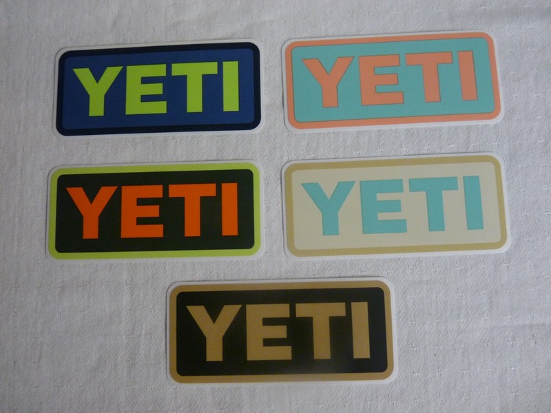 5 – Yeti Sticker/Decals – 4″ Multi Colors