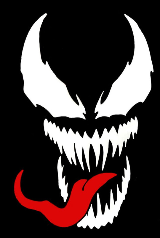 Venom with Red Tongue 8″ White Vinyl Decals Vehicle windows Door Bumper Tumbler