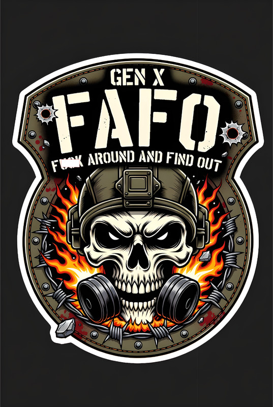 👀 GEN X Military Style FAFO SKULL 4" Premium Matte Sticker/Decal! GenX01🔥