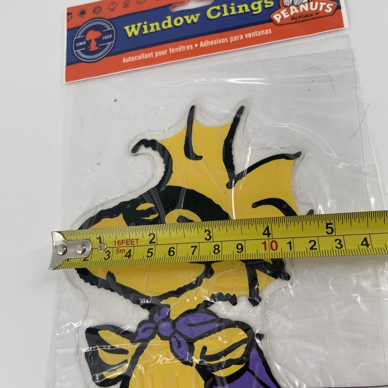 3 Halloween Peanuts Window Clings Charlie Brown Woodstock Lucy 2 Sided 8 x 4 in gallery