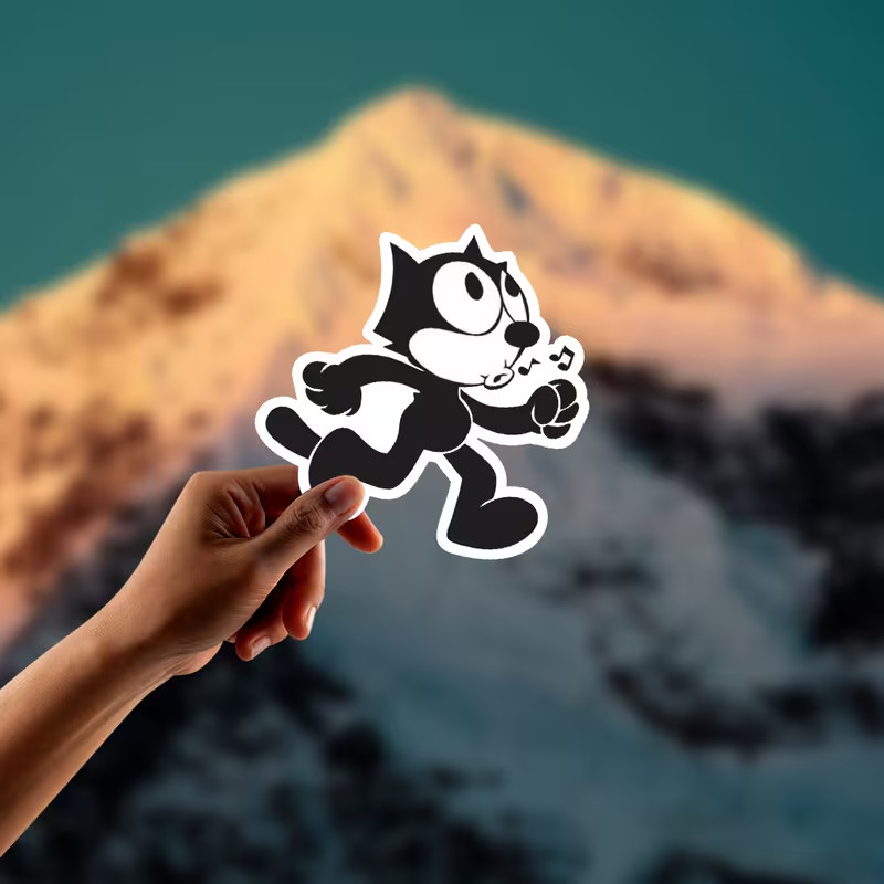 Felix The Retro Cartoon Vinyl Sticker - Matte Irregular Shape Self-Adhesive
