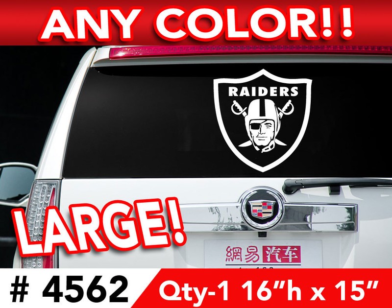 OAKLAND RAIDERS LARGE DECAL STICKER 16″h x 15″w ANY 1 COLOR