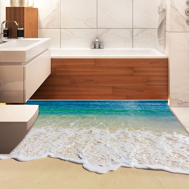 High Quality None Floor Stickers Sticker Sea Stickers 1set 35.43*22.83" 3D gallery