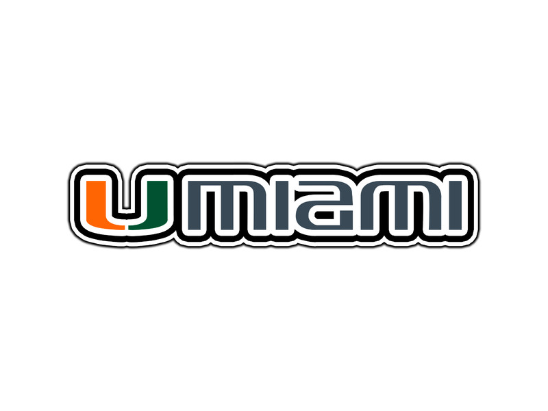 #448 Miami Hurricanes UMiami Logo Waterproof Vinyl Sticker Decal Die-Cut