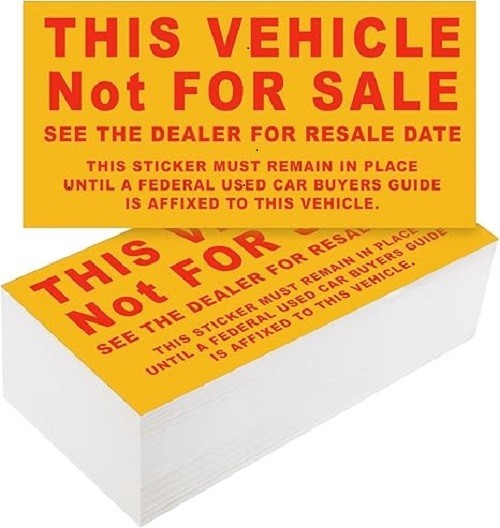 200 Pcs Car Dealership Supplies This Vehicle Not for Sale Stickers Car Dealer…