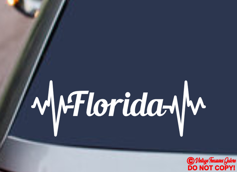 FLORIDA LIFELINE Vinyl Decal Sticker Car Window Wall Bumper Love Sunshine State