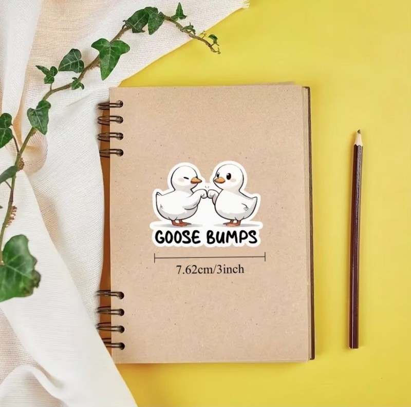 1 PC - Glossy Goose Bumps Funny Cute Fist Laptop Travel Luggage Cup Bottle Book gallery