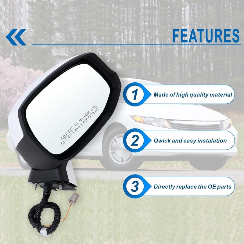 Right Passenger Side Mirror Compatible with 2012 2013 2014 2015 Honda CIVIC with gallery