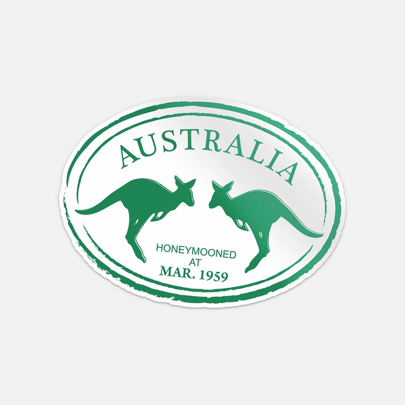 Travel Australia Passport Stamp Vinyl Sticker Decal