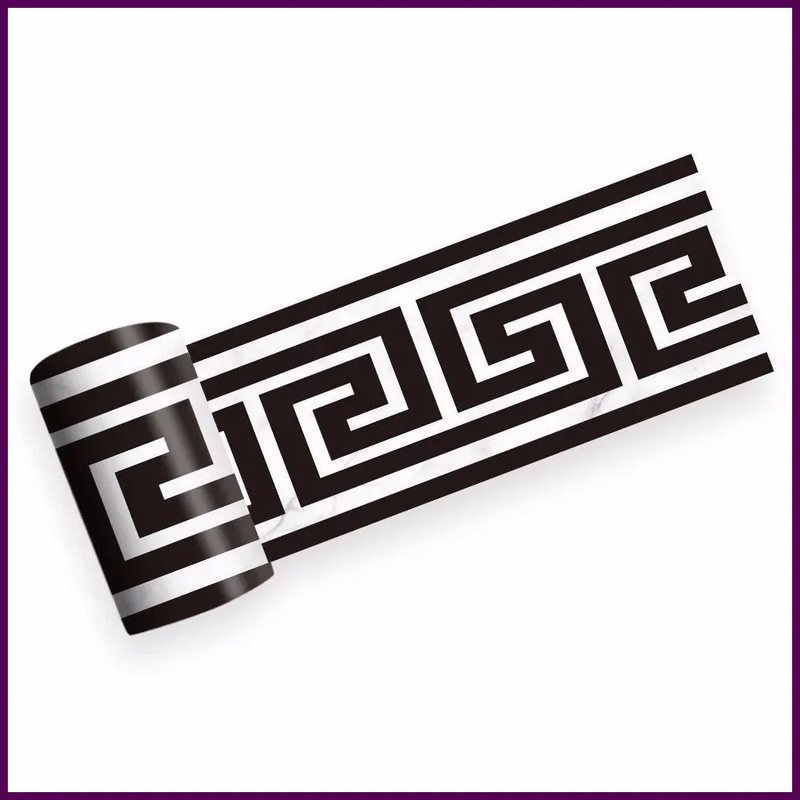 10*200cm Geometric Pattern Waist Lines Self -Adhesive Waterproof Removable Wall