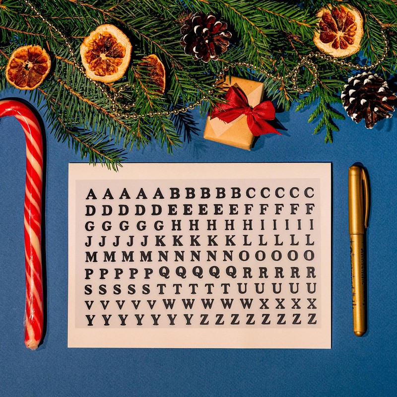 6 Sheets Letter Nail Stickers Self-Adhesive Alphabet Nail Stickers DIY Gold gallery