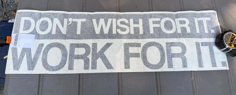 Don’t Wish for it Work for it Motivational Wall Decal Sticker Quote Vinyl Art