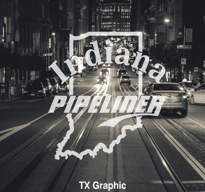 INDIANA PIPELINER PIPE LINER DECAL VINYL STICKER VEHICLE STATE MAP OIL GAS