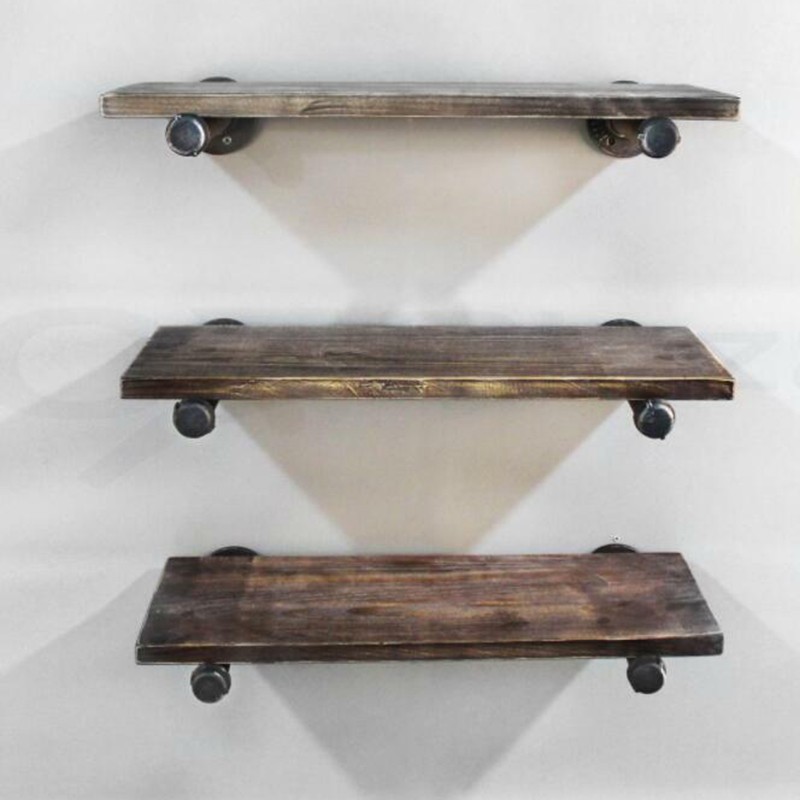 1x IRON PIPE INDUSTRIAL SHELF HOLDER BRACKET HOLDER FLOATING SHELF SUPPORT gallery