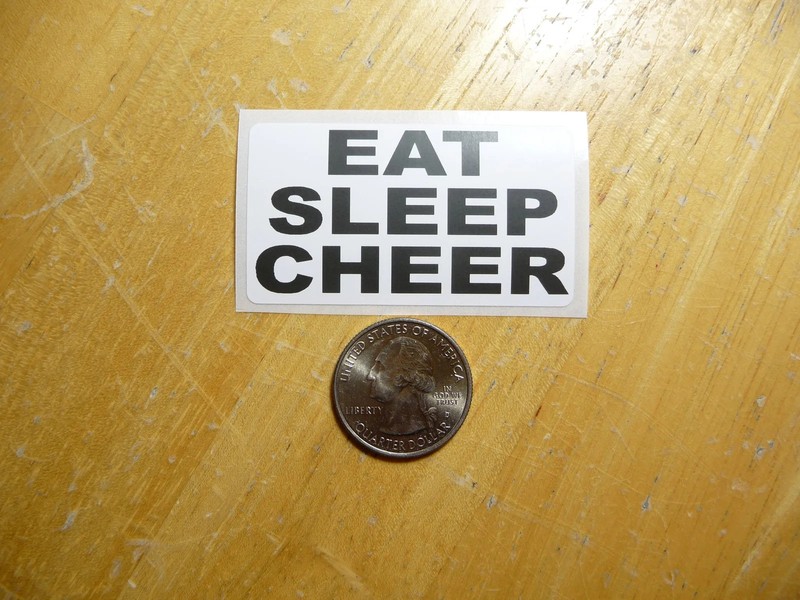 EAT SLEEP CHEER STICKER DECAL 1 – 50 BULK PACK FUNNY CHEEARLEADING