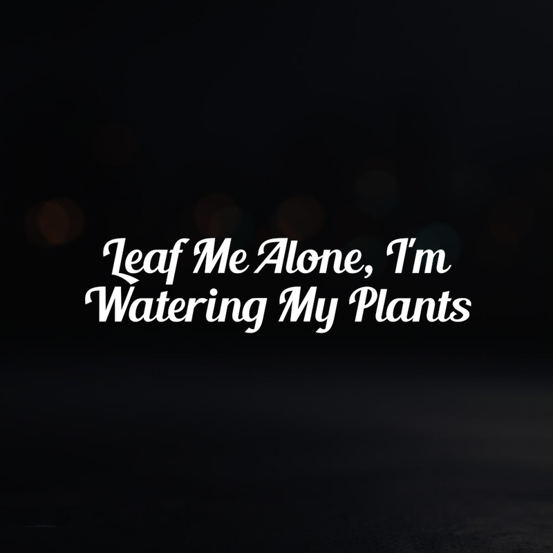 8in Vinyl Decal Sticker – “Leaf Me Alone, I’m Watering My Plants”