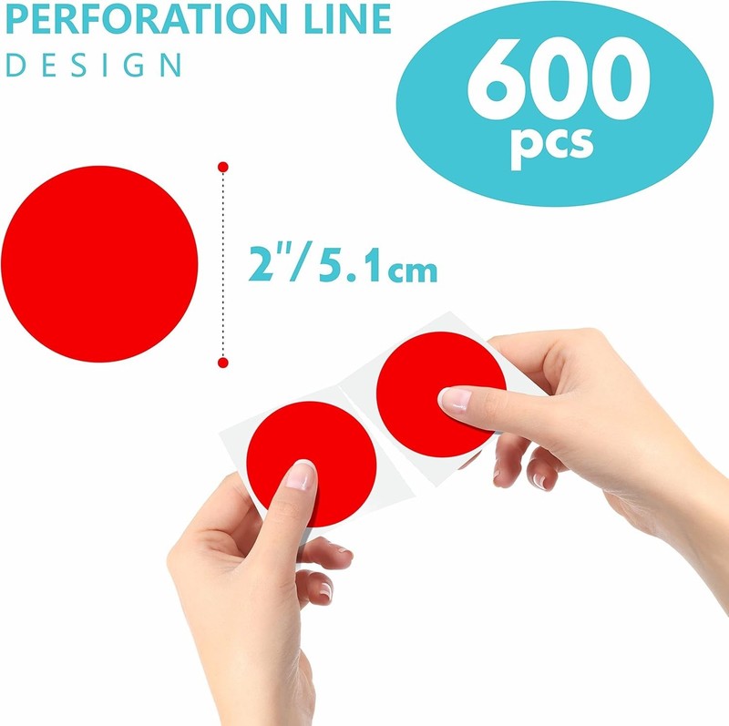 Quality 600 PCS Red Coding Dots - Perfect for Office & Home Organization gallery