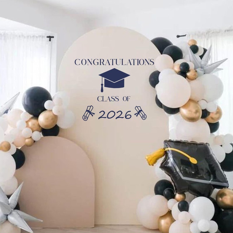 Congratulations Class of 2026 Decal - Graduation Party Decoration Supplies Wa...