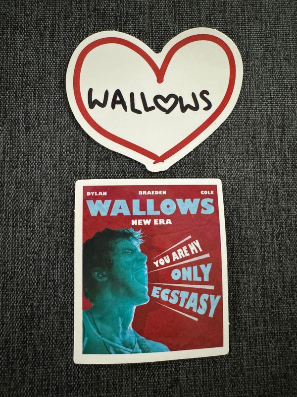 Lot (2) WALLOWS 2 ” to 2 5/8″ Band STICKERS Fast! FREE SHIP! Heart