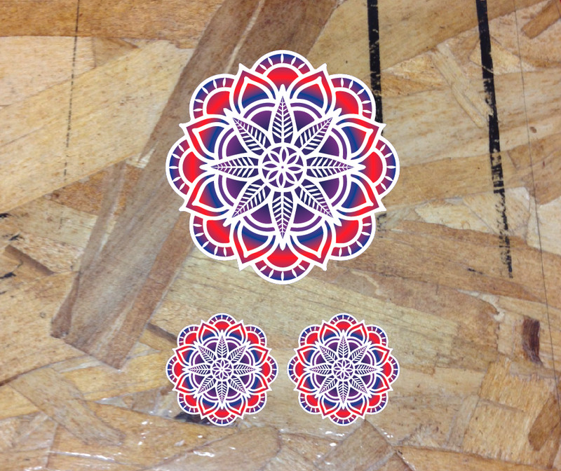 Mandala Ornamental #3 Deep Full Color Design Car Vinyl Sticker 3 for 1 – 3.5″