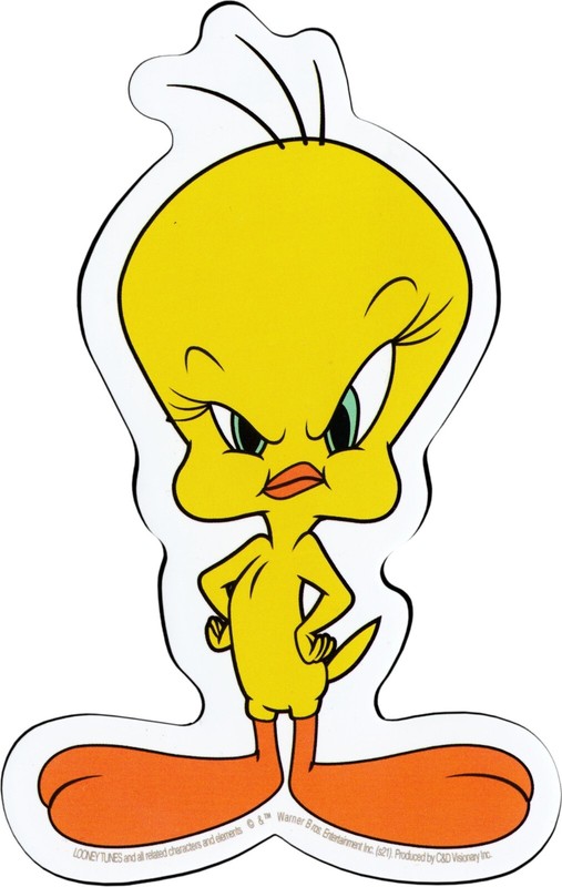 Sticker – Looney Tunes Tweety Bird Suspicious Glare 4.5″ x 4″ Die Cut #5980