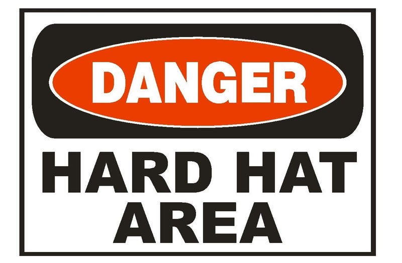 Danger Hard Hat Area Sticker Safety Sticker Sign D661 OSHA