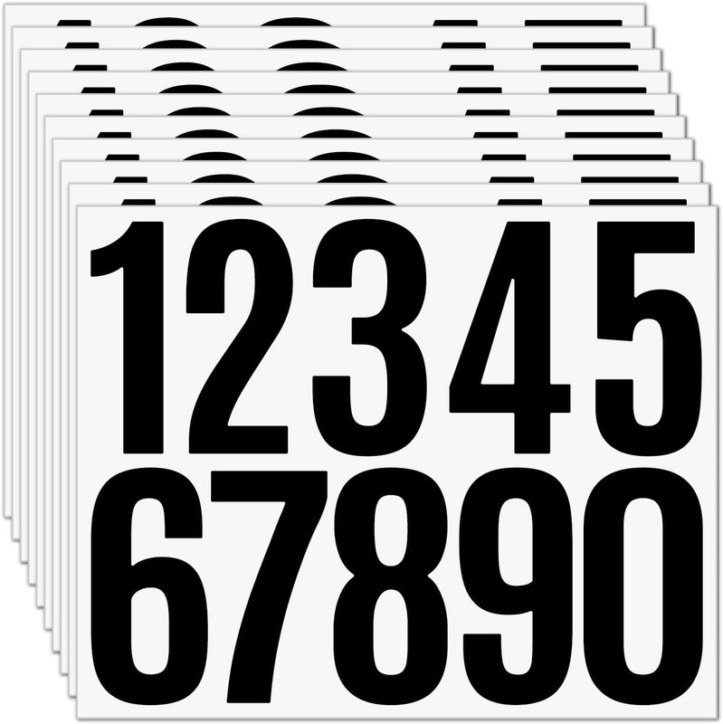 3″ Numbers Stickers 10 Sheets Vinyl Black Mailbox Number Stickers Waterproof Sel
