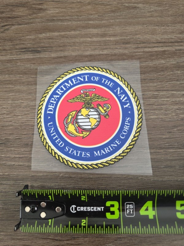 US Marine Corps Official Seal Raised UV DTF Sticker Decal Full Color 4 In X 4in gallery