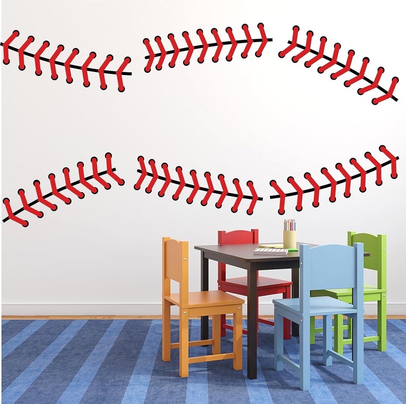 Giant Baseball Wall Decals 86 Inches Extra Large Baseball Stitches Decals Bas... gallery