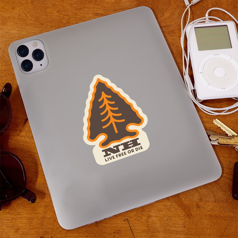Vinyl Sticker; New Hampshire Arrowhead State Pride Die Cut Vinyl Sticker gallery