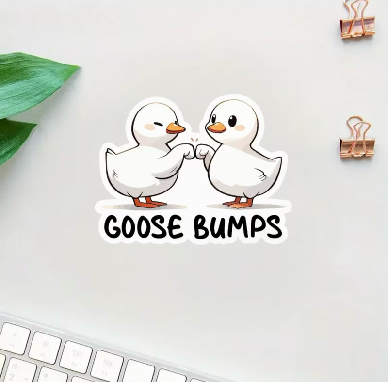 1 PC - Glossy Goose Bumps Funny Cute Fist Laptop Travel Luggage Cup Bottle Book gallery