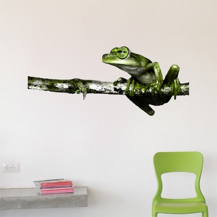 Frog Wall Decal Mural Tree Branch Nature Wild Animals Removable Wall Art, a13 gallery