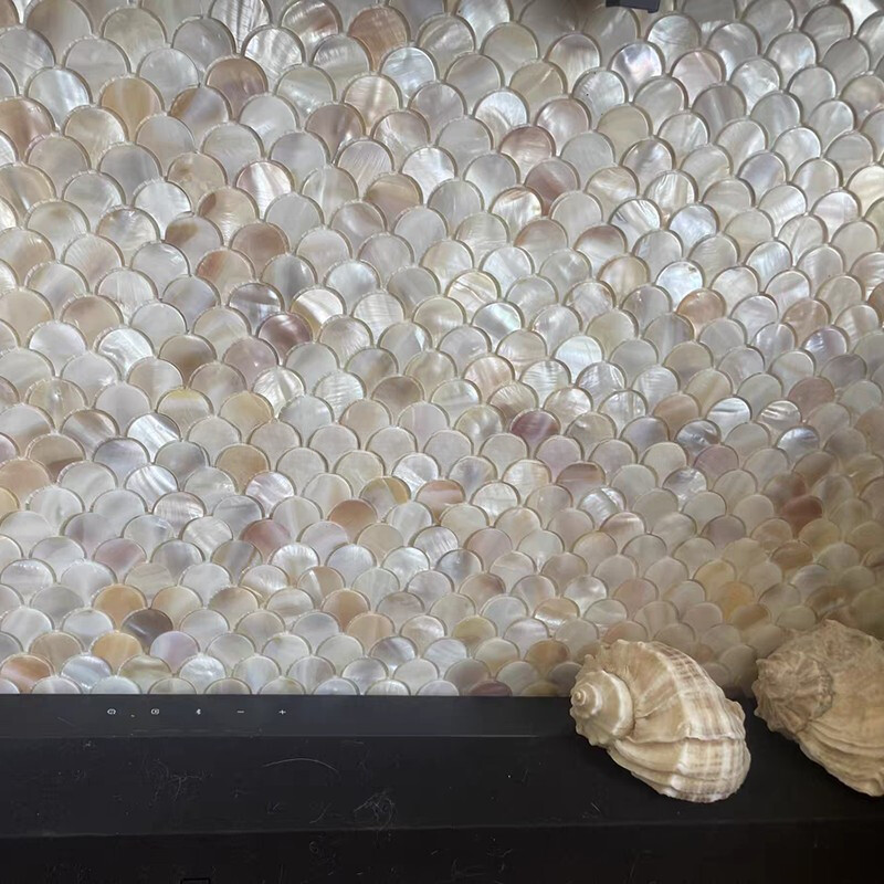 30x30cm Natural Shell Mosaic Tile Wall Sticker Living Room Background Wall Decor gallery