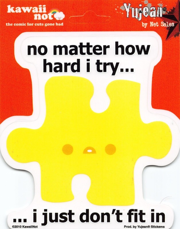 Puzzle Piece I Just Don’t Fit In Kawaii Not Die-Cut Decal Sticker New Cute Humor